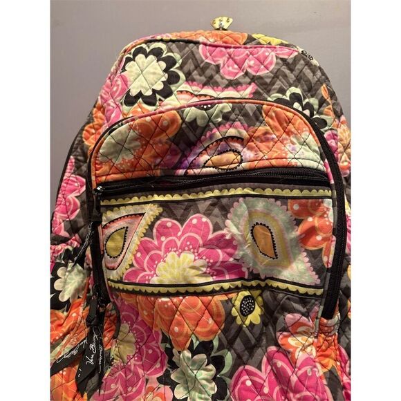Vera Bradley Floral Multicolor Backpack Unisex Casual Adjustable Straps - Picture 2 of 14